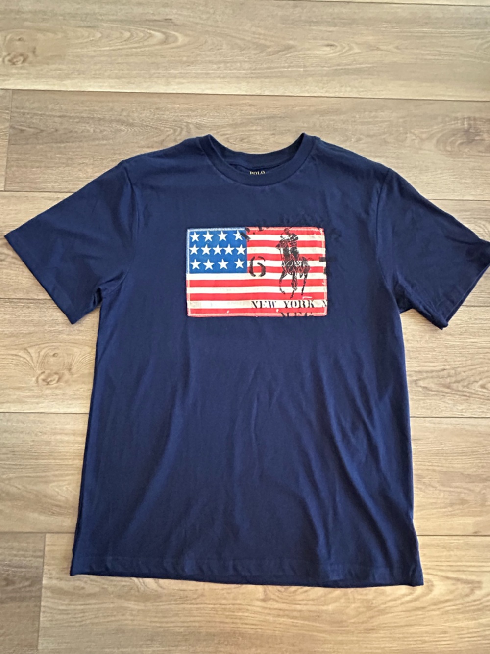 Polo Ralph Lauren Flag Graphic T Shirt XL Navy Americana Logo Tee
